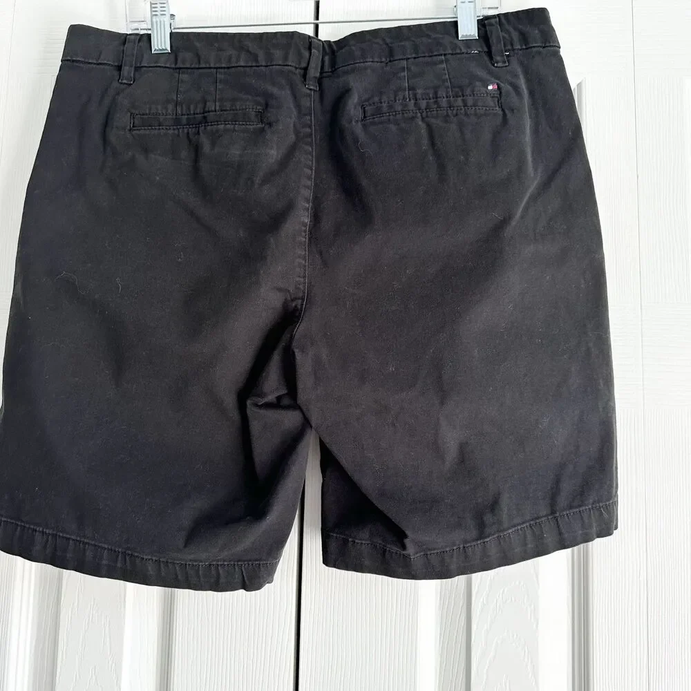 Tommy Hilfiger Shorts Womens Size 12 Black Flat Front Casual Dress Shorts